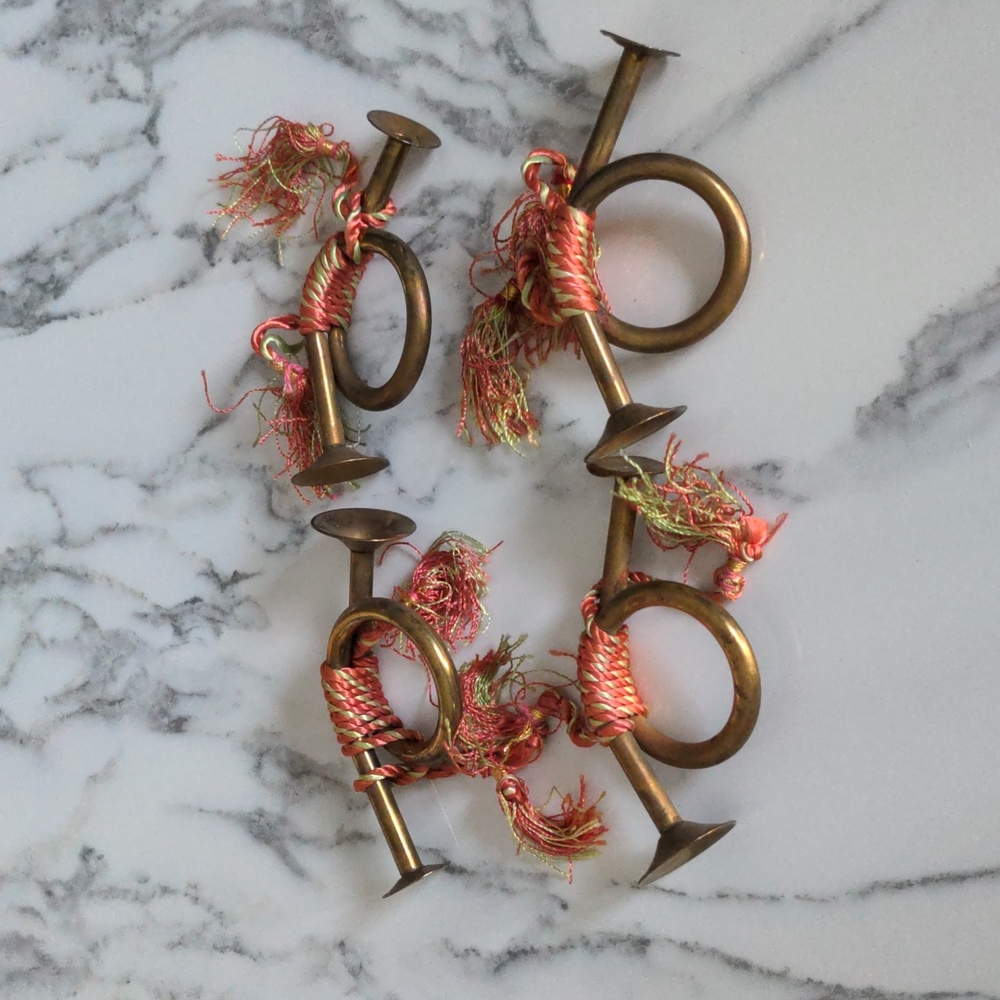VTG Brass Horn Napkin Rings